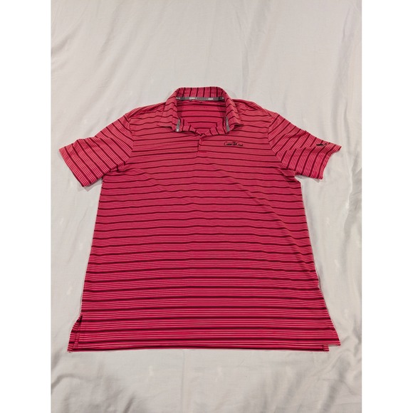 adidas Other - Adidas Mens Large Red Black Striped Golf‎ Polo Shirt Cobble Creek Short Sleeve